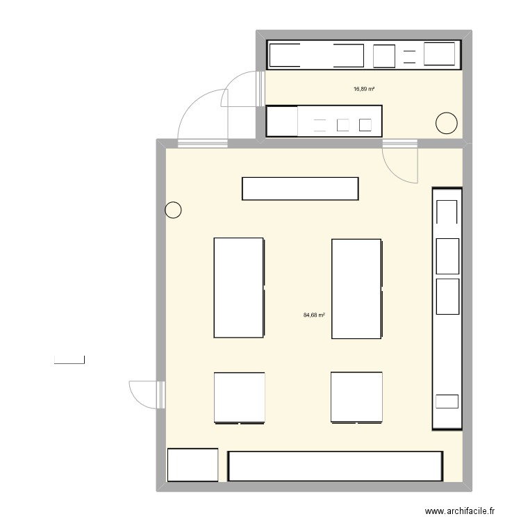 labo biochimie. Plan de 2 pièces et 102 m2