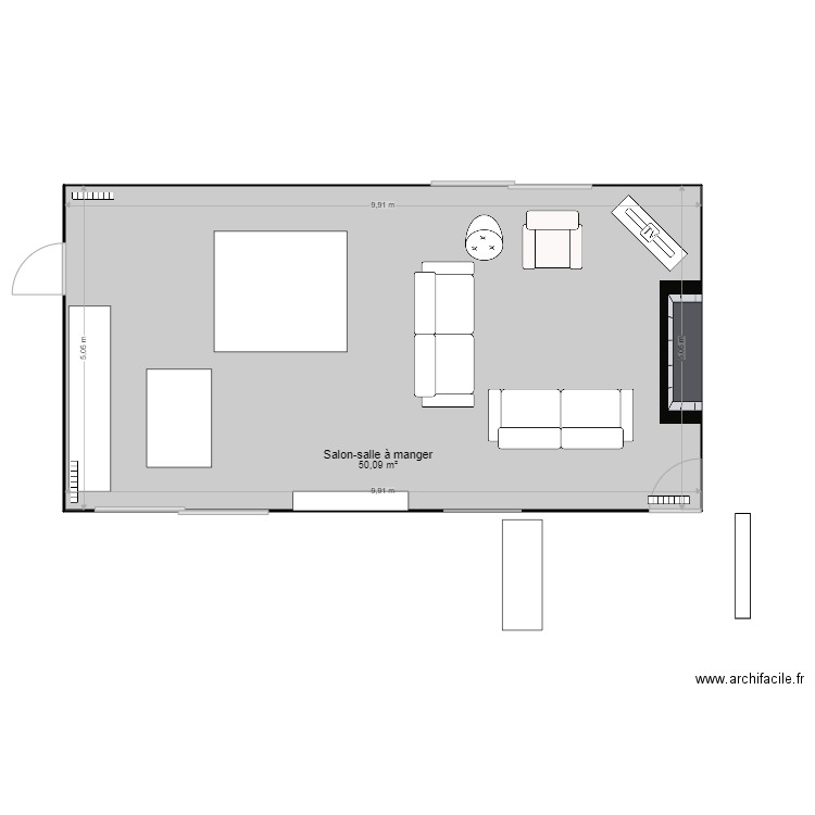 Salon Salle à manger. Plan de 0 pièce et 0 m2