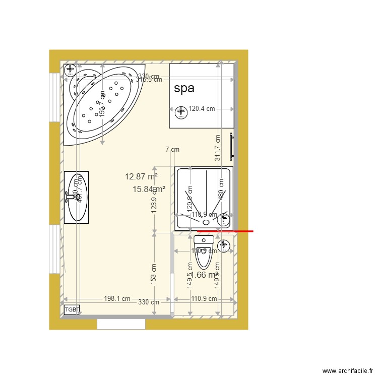 feydieu sdb. Plan de 0 pièce et 0 m2