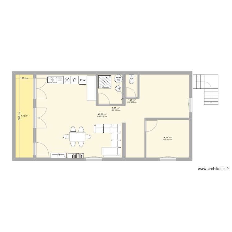 maison montfavet. Plan de 5 pièces et 72 m2