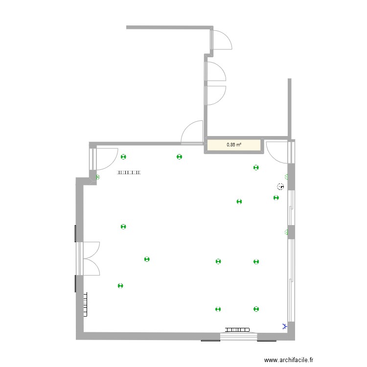 Maison. Plan de 1 pièce et 1 m2