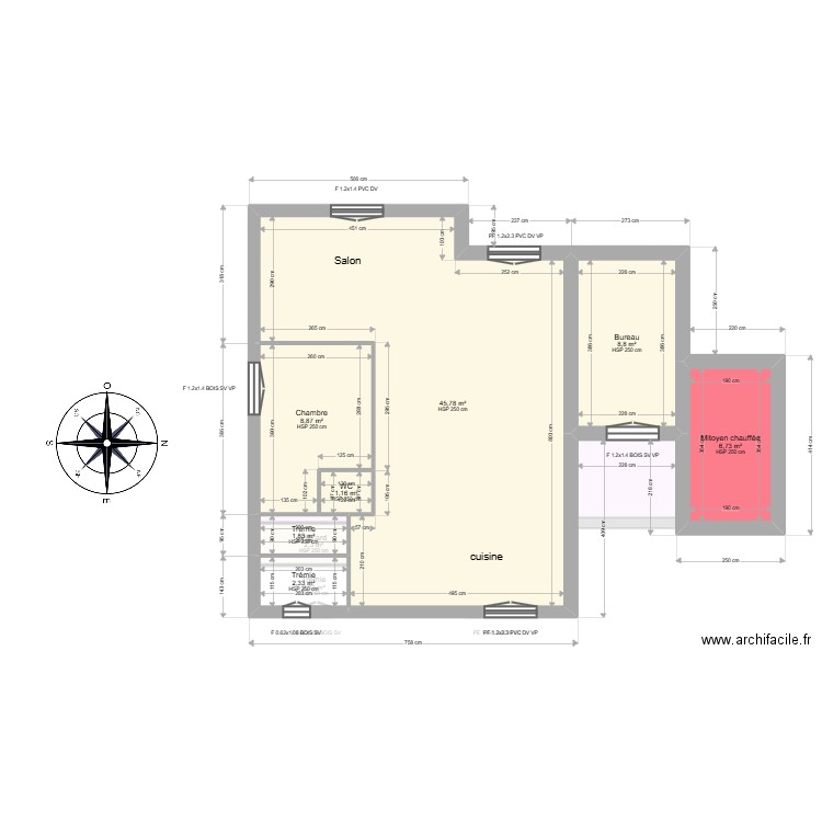 ML25003364 MOYSSET . Plan de 18 pièces et 190 m2