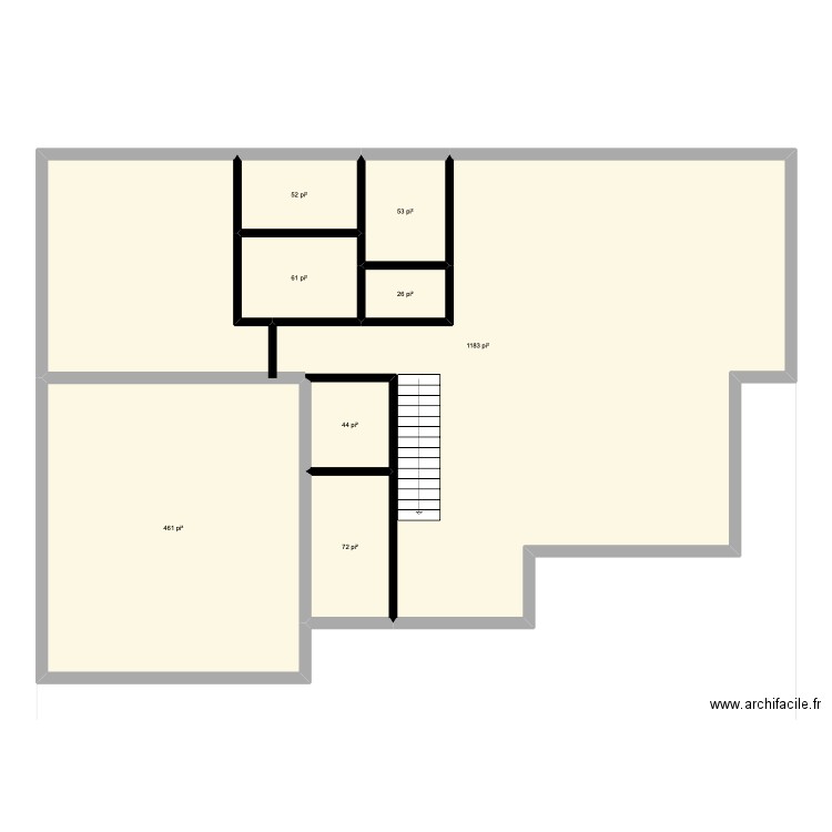 nouveau. Plan de 8 pièces et 181 m2