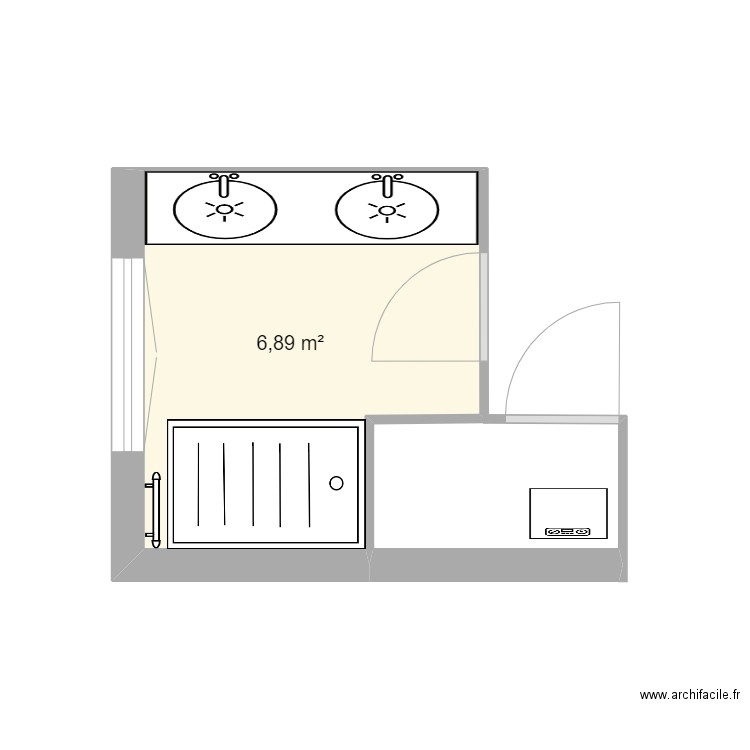 GC SDB new - Plan 1 pièce 7 m2 dessiné par lenadam