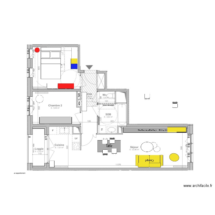 Appart meublé. Plan de 0 pièce et 0 m2