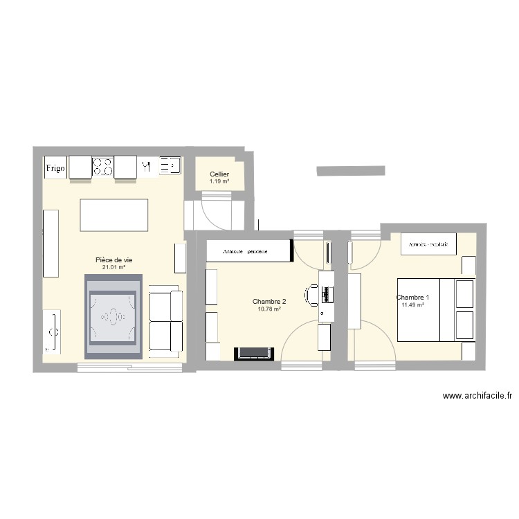 Piéce de vie. Plan de 0 pièce et 0 m2