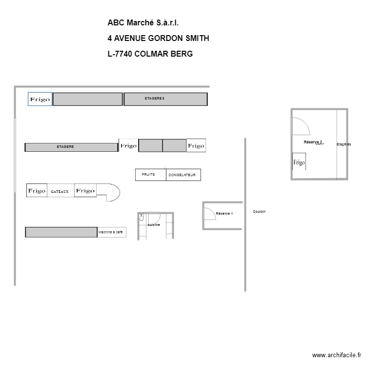 plan ABC marché . Plan de 0 pièce et 0 m2