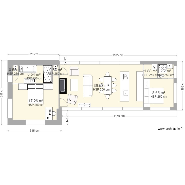 Extension 1. Plan de 0 pièce et 0 m2