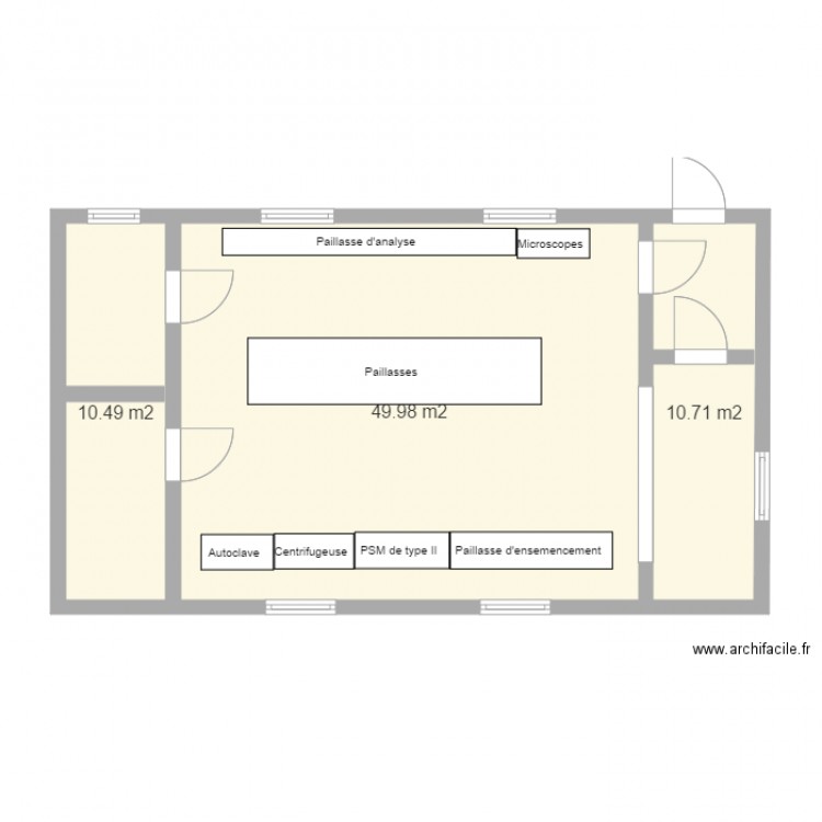 Plan du laboratoire modulaire. Plan de 0 pièce et 0 m2