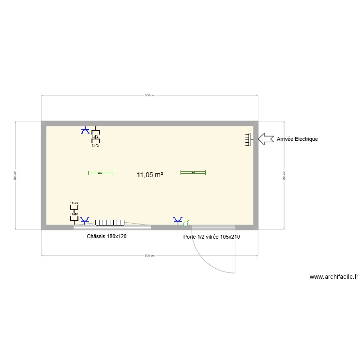 Plan NLMK Clabecq. Plan de 1 pièce et 11 m2