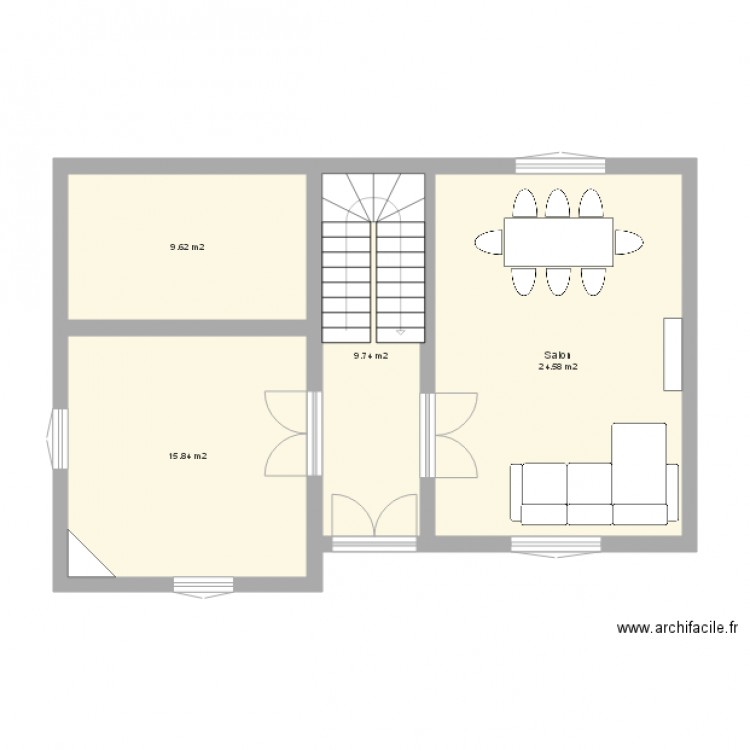 maison duiel rdc. Plan de 0 pièce et 0 m2