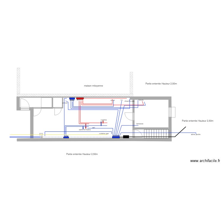 REZ Sanitaires. Plan de 0 pièce et 0 m2