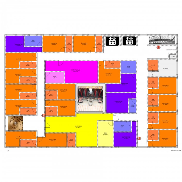 PLAN ETAGE HOTEL. Plan de 0 pièce et 0 m2