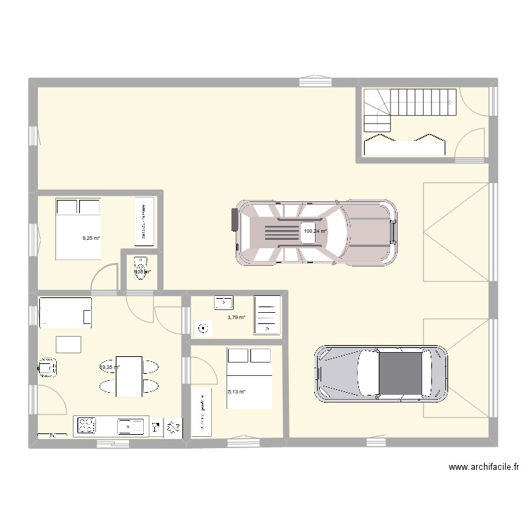 rez de chaussée - garage2. Plan de 0 pièce et 0 m2