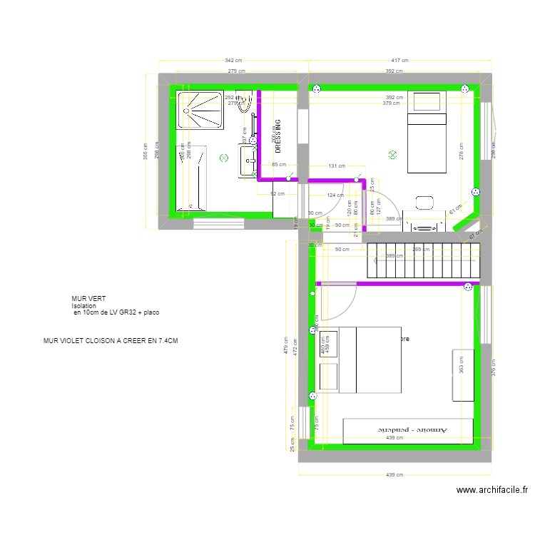 ISOLATION ETAGE. Plan de 0 pièce et 0 m2