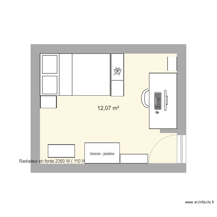 chambre v2. Plan de 0 pièce et 0 m2