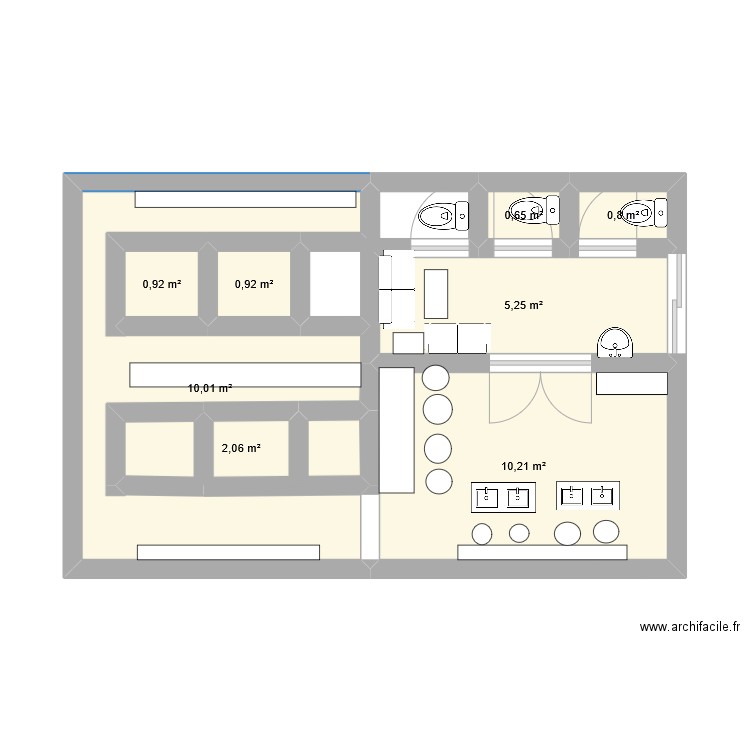 plan. Plan de 8 pièces et 31 m2