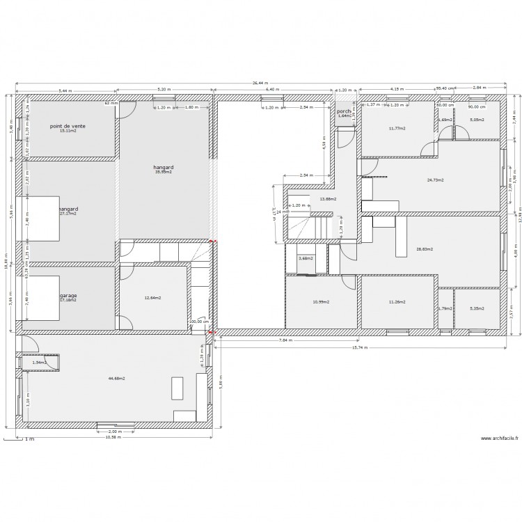 R.D.C1/2. Plan de 0 pièce et 0 m2