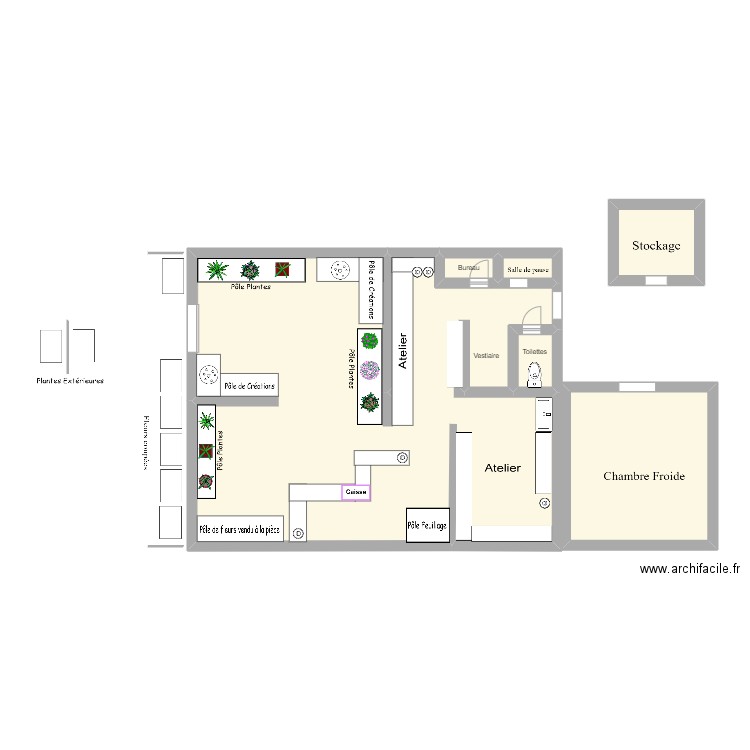 Plan du magasin. Plan de 0 pièce et 0 m2