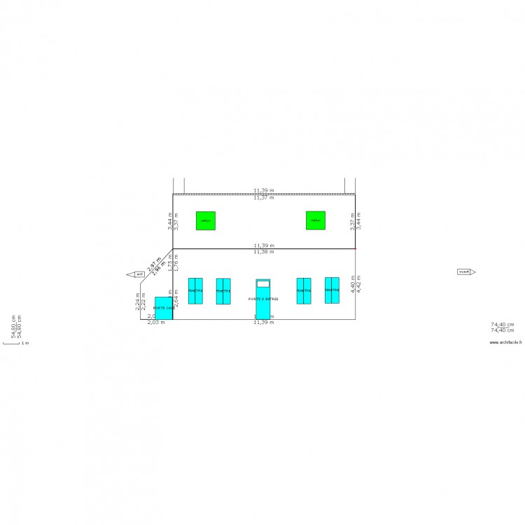 DP4 FACADE ET TOITURE AVEC VELUX. Plan de 0 pièce et 0 m2