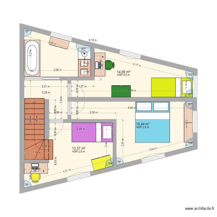 plan etage. Plan de 0 pièce et 0 m2