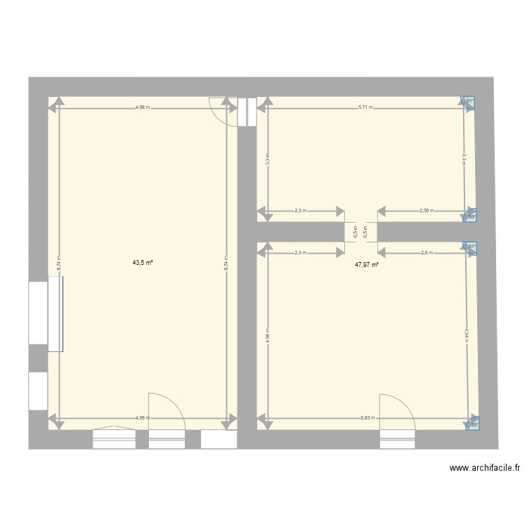 rdc actuel 2. Plan de 0 pièce et 0 m2