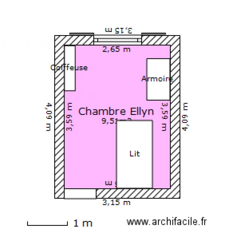 Chambre Ellyn. Plan de 0 pièce et 0 m2