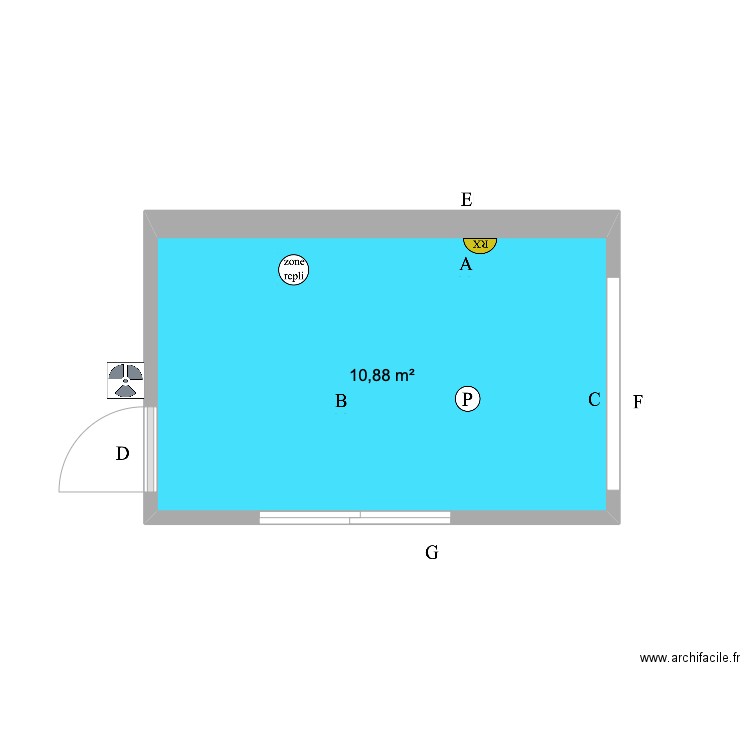 DR DADOUCH. Plan de 1 pièce et 11 m2