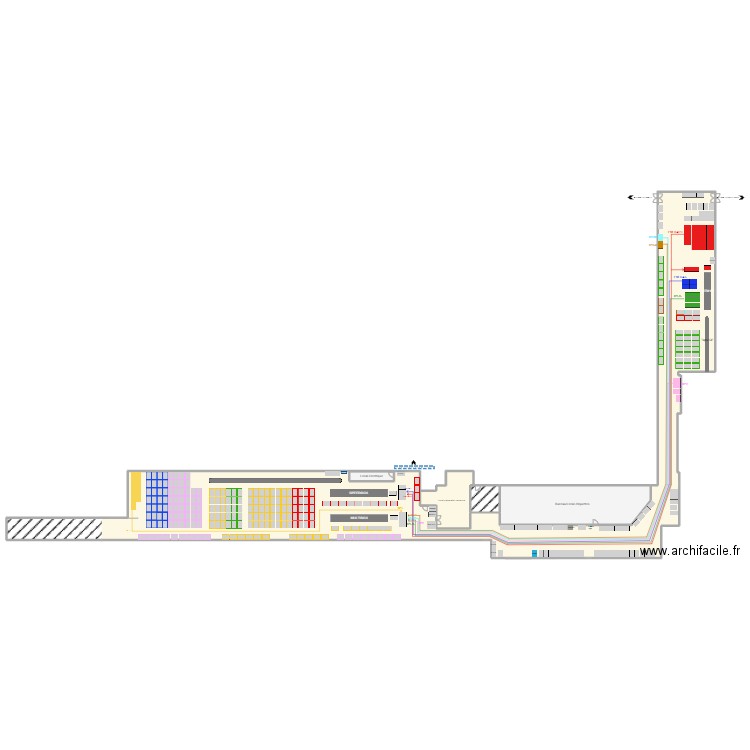 Atelier cartons ACTUEL. Plan de 6 pièces et 1362 m2