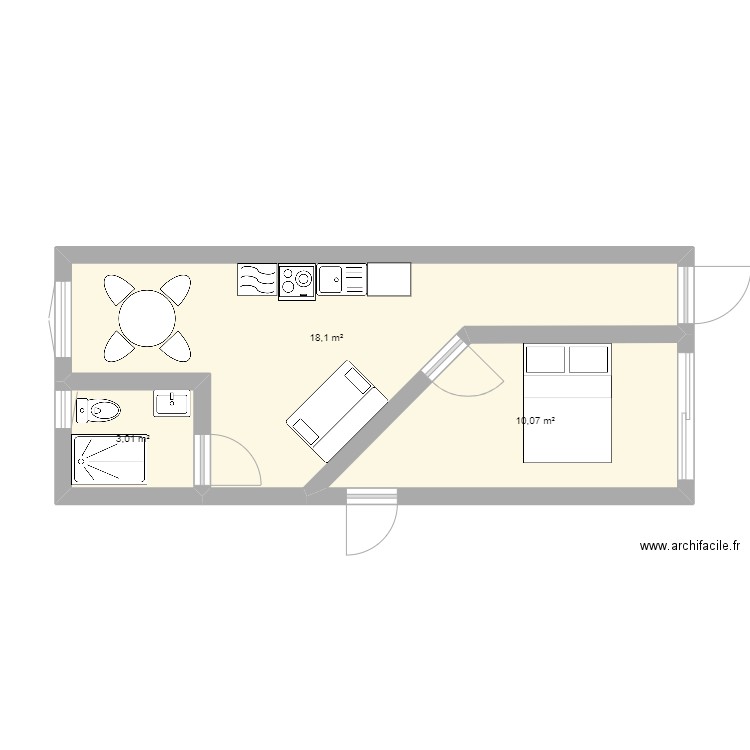 4 m. Plan de 0 pièce et 0 m2