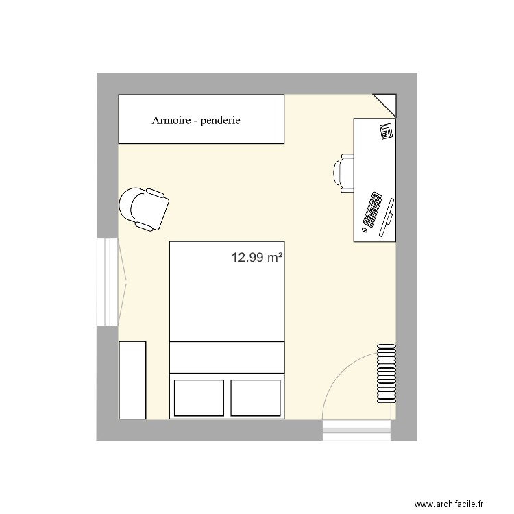 Chambre. Plan de 0 pièce et 0 m2