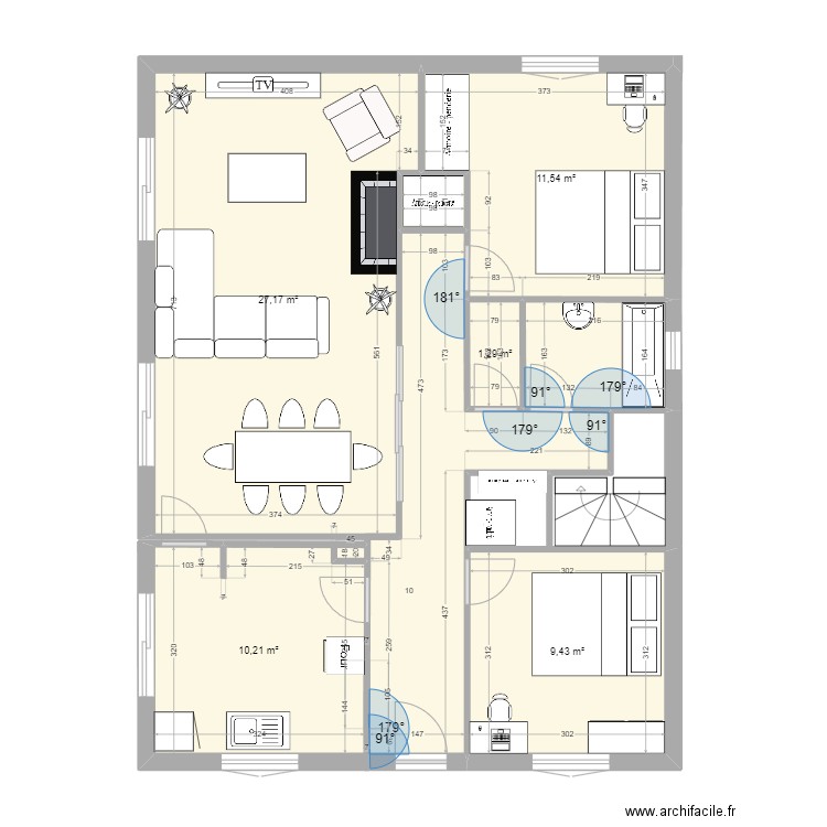 Puy Nègre 3. Plan de 8 pièces et 75 m2