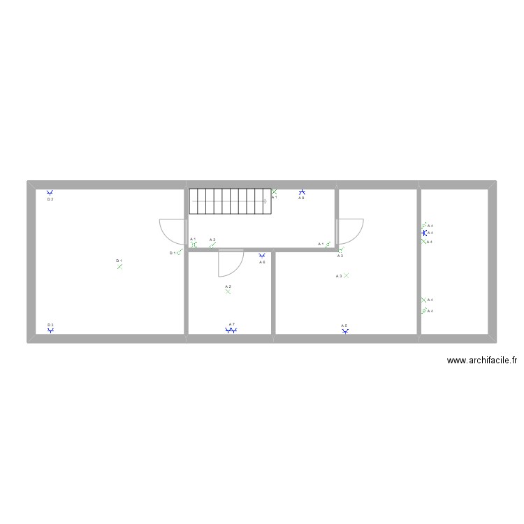 GERARD OUPEYE ETAGE 2. Plan de 5 pièces et 65 m2