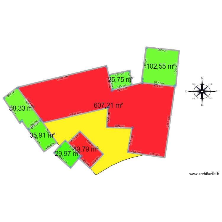 PLAN DE MASSE... Plan de 7 pièces et 910 m2