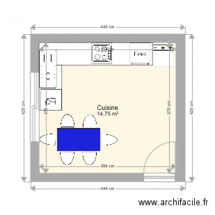 Cuisine Tamesna. Plan de 0 pièce et 0 m2