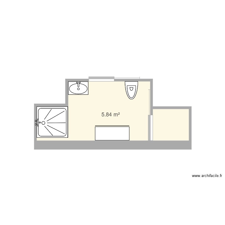 plan salle de bain wc douche. Plan de 0 pièce et 0 m2