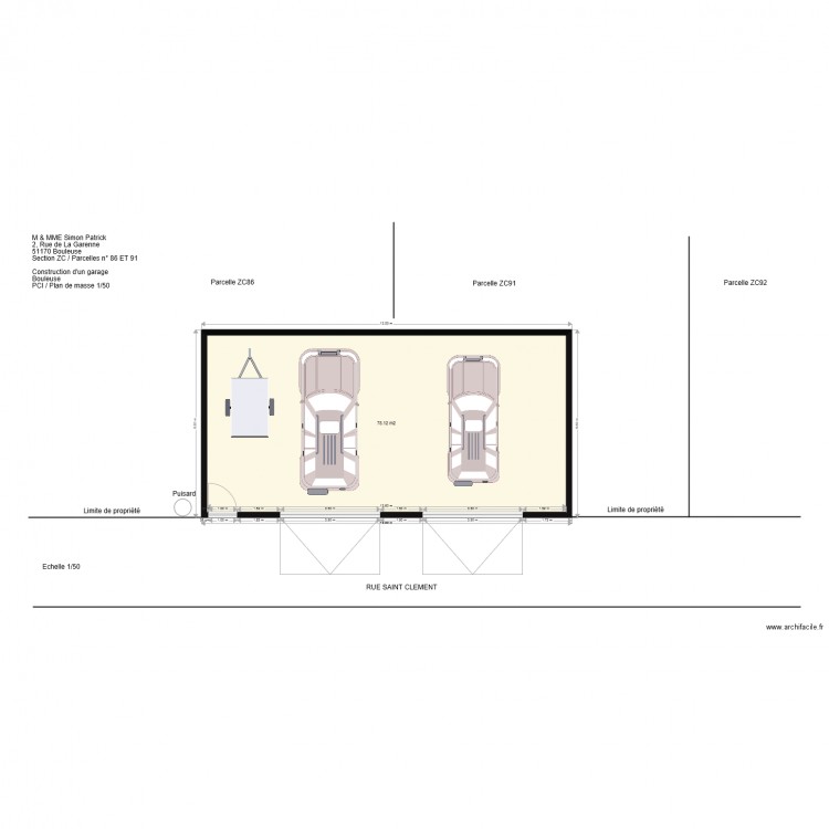 Garage 1. Plan de 0 pièce et 0 m2