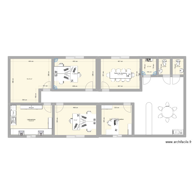 RheoChronos. Plan de 9 pièces et 96 m2