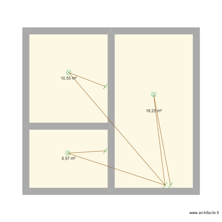 plan appartement T2 unifilaire. Plan de 0 pièce et 0 m2