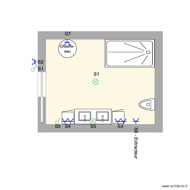 Alison Dropsy ( SDB ). Plan de 1 pièce et 10 m2