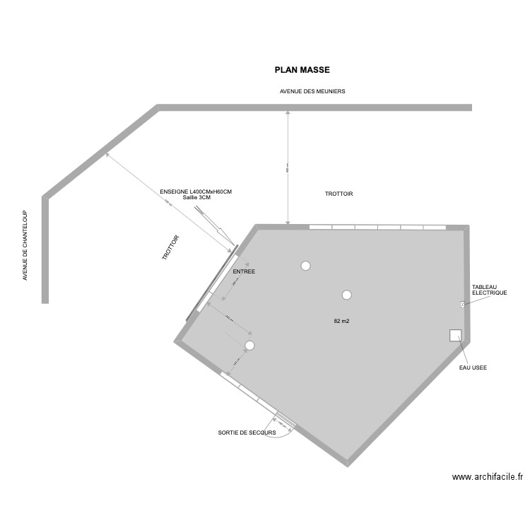 LOCAL CHANTELOUP enseigne PLAN MASSE. Plan de 0 pièce et 0 m2