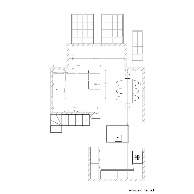 figeac salon cuisine. Plan de 0 pièce et 0 m2