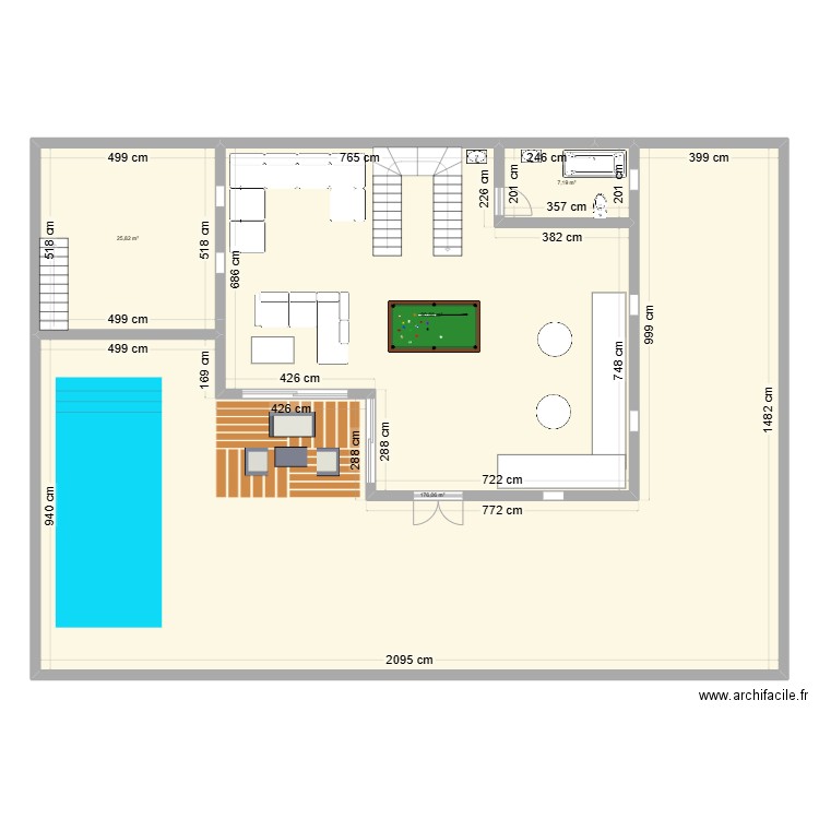 2er plan rdc. Plan de 4 pièces et 300 m2