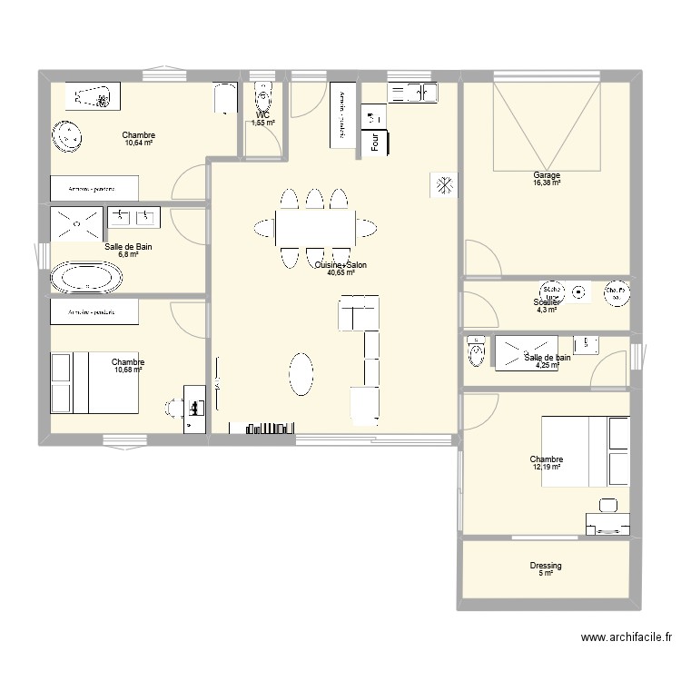 MAISON 2. Plan de 10 pièces et 112 m2