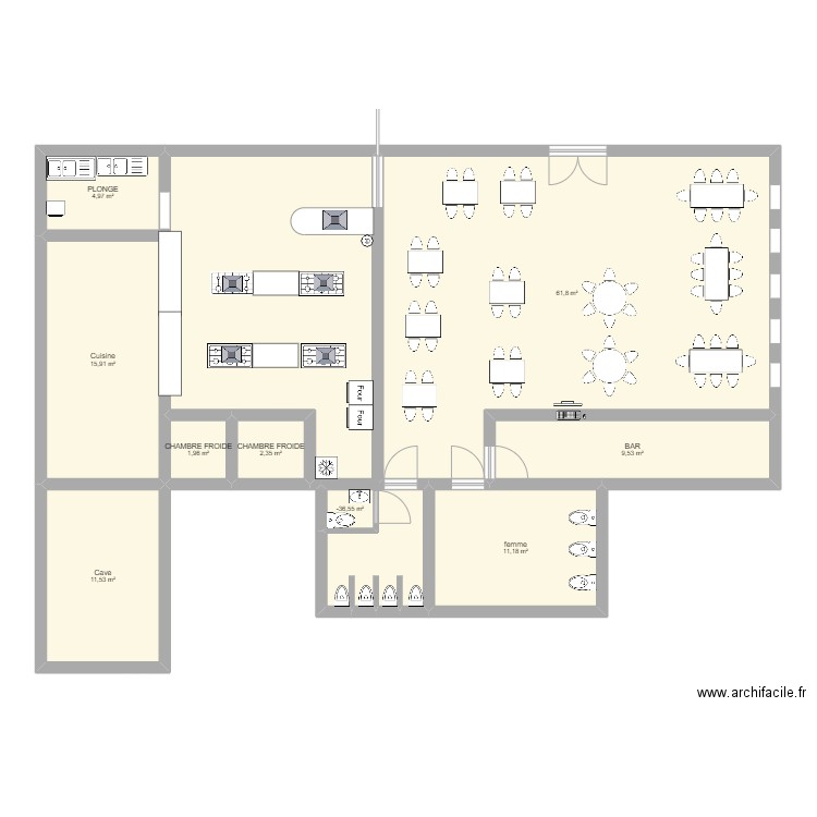 CUISINE BP DOSSIER. Plan de 9 pièces et 120 m2