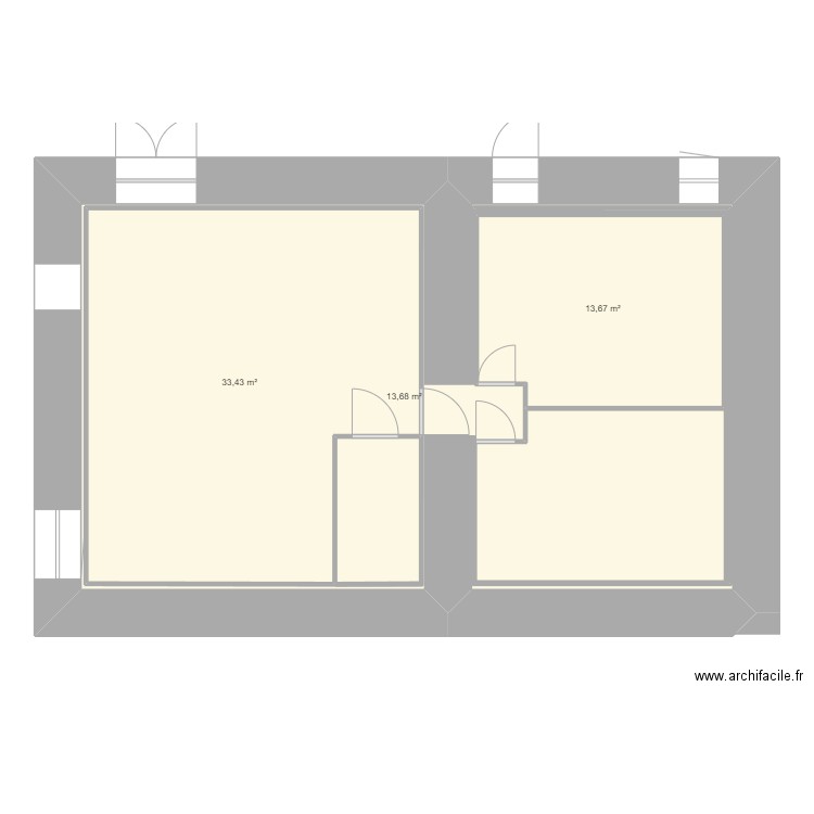 plan traveau. Plan de 3 pièces et 118 m2