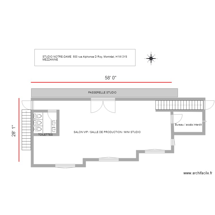 Mezzanine salle de production ou salon VIP. Plan de 0 pièce et 0 m2