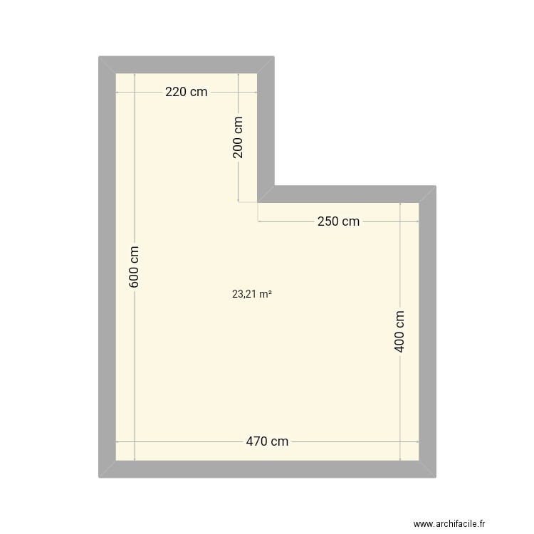 Mon plan. Plan de 1 pièce et 23 m2