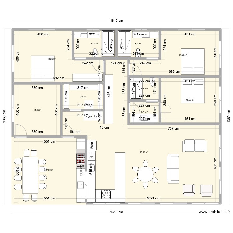 ProjetoMeioNovo. Plan de 11 pièces et 201 m2