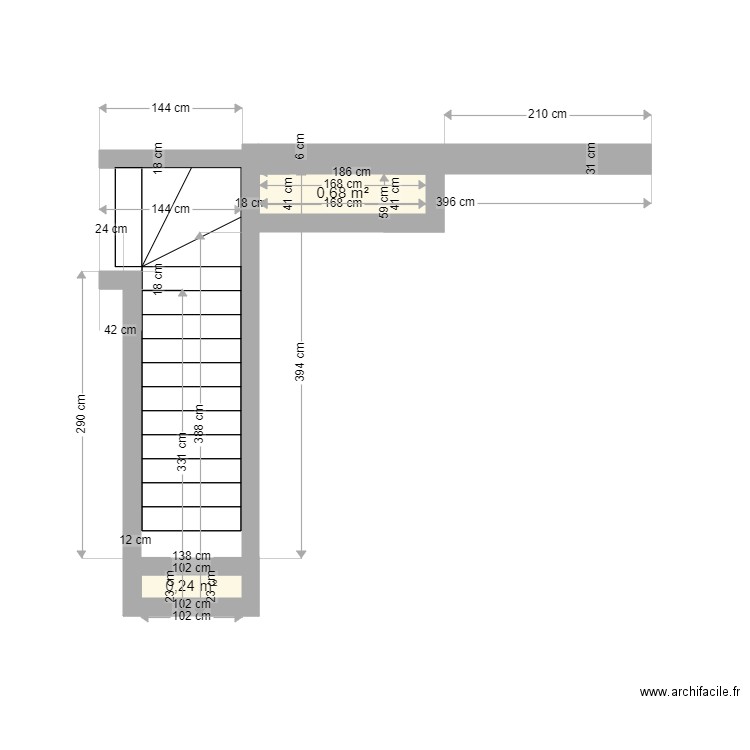 ESCALIER  PARKING ALFORVILLE FUTUR . Plan de 0 pièce et 0 m2